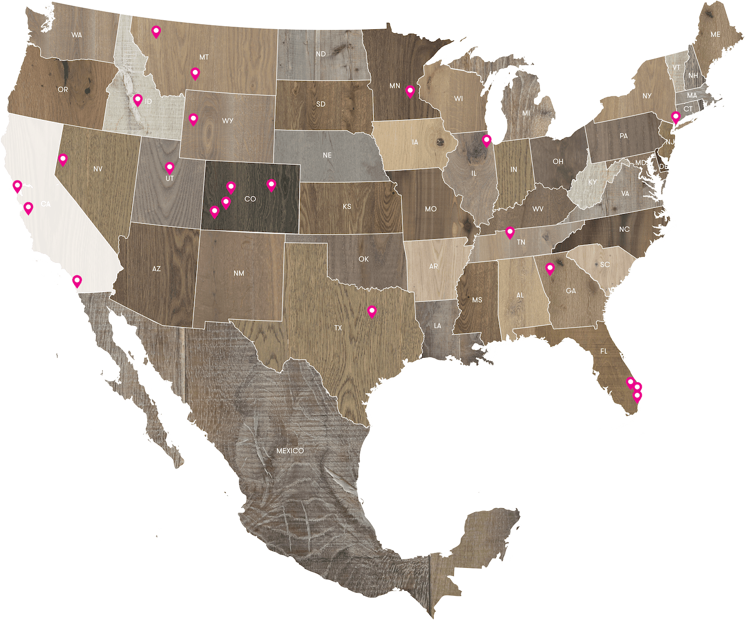 Showrooms geo map